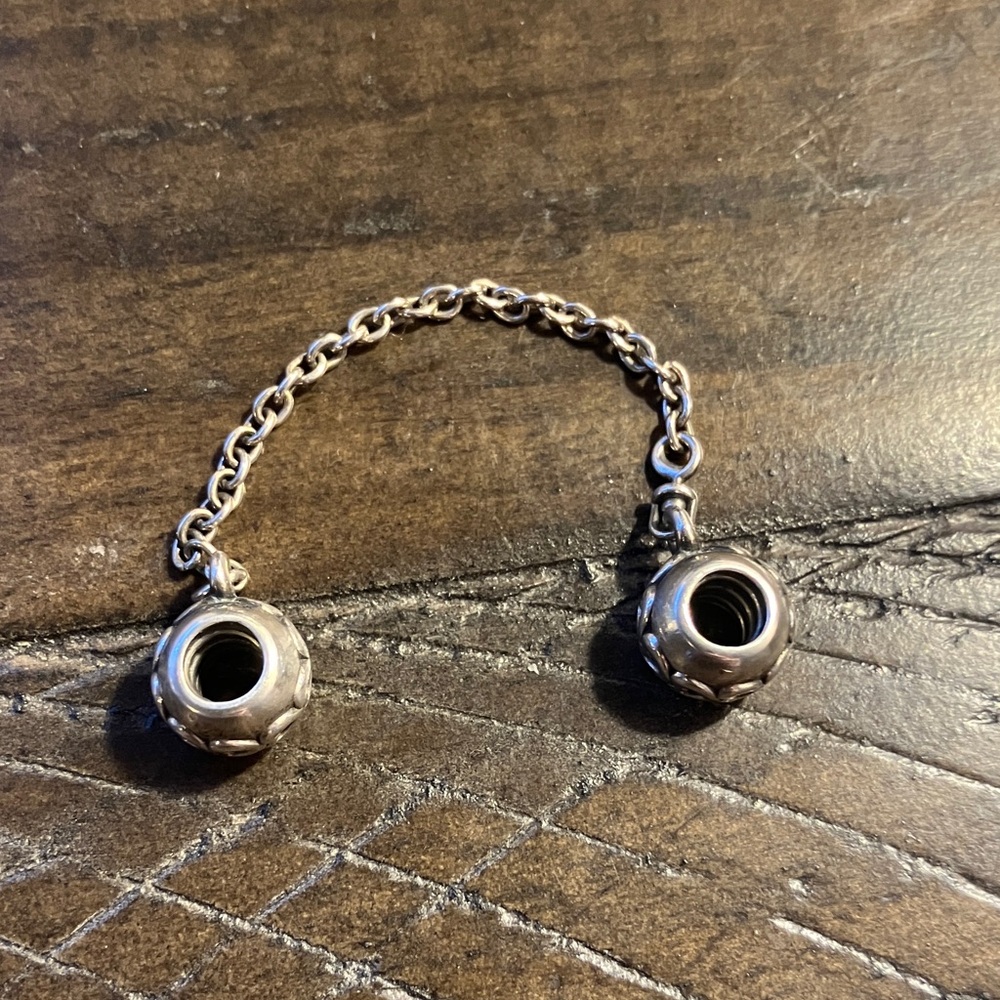 Pandora Love Connection Silver Charm Bracelet Chain Safety
